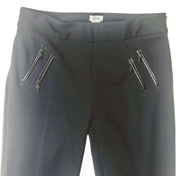 Caché Vintage Y2K Black Zipper Detail Ponte Slim Pants Size 4 - Picture 8 of 10
